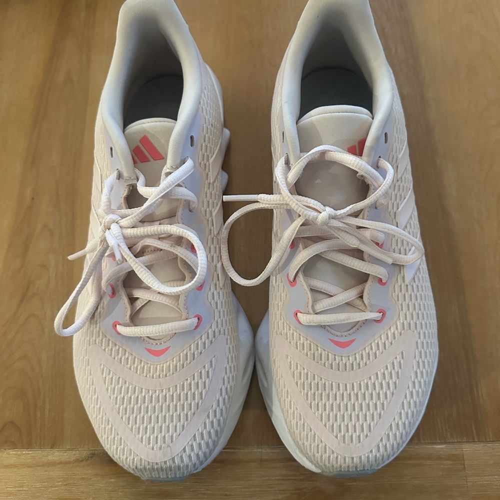 Adidas Pink and White Athletic Shoes with Breathable Mesh